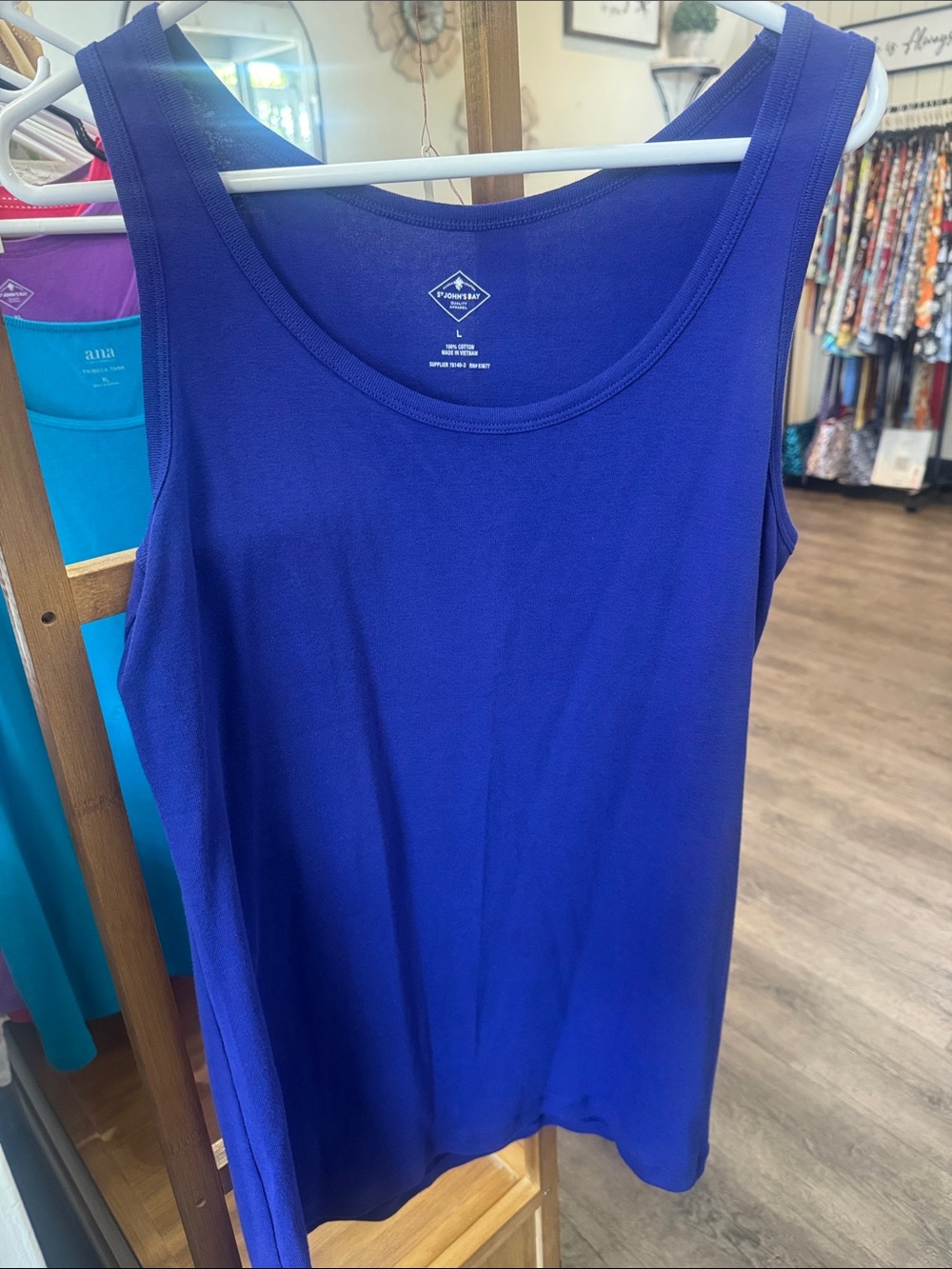 St. John's Bay Cobalt Blue Scoop Neck Tank